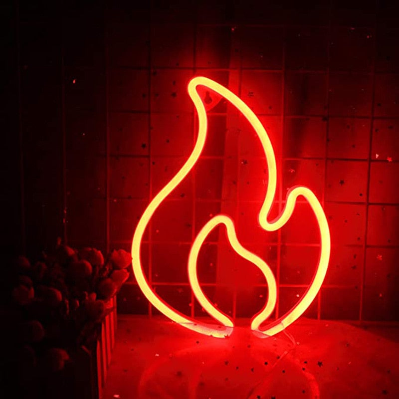 Fire Flame Neon Sign LED Light